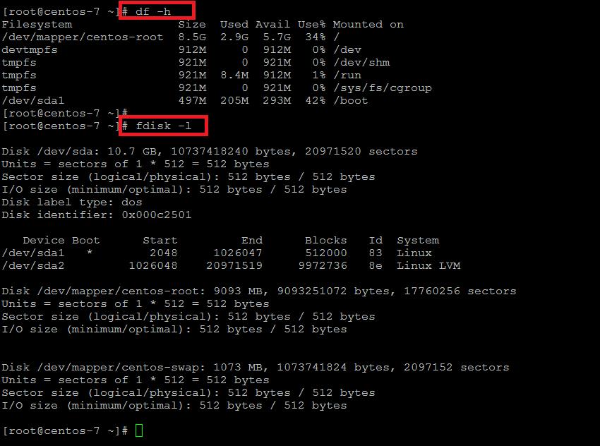 Fdisk check